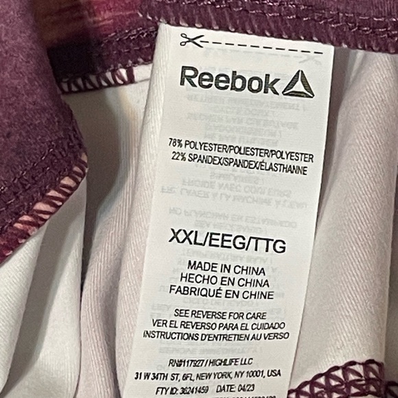 Reebok XXL women’s workout capris. 21 inch inseam 36 inch length. NWOT. - Picture 4 of 9